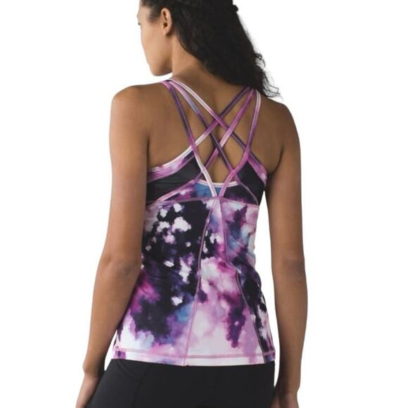 EUC Lululemon Strap It Like It's Hot Tank Blooming Pixie Multi/Black Bra Tank 6 - Picture 2 of 9